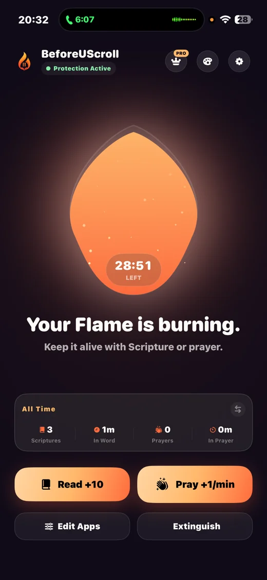 BeforeUScroll Flame home screen