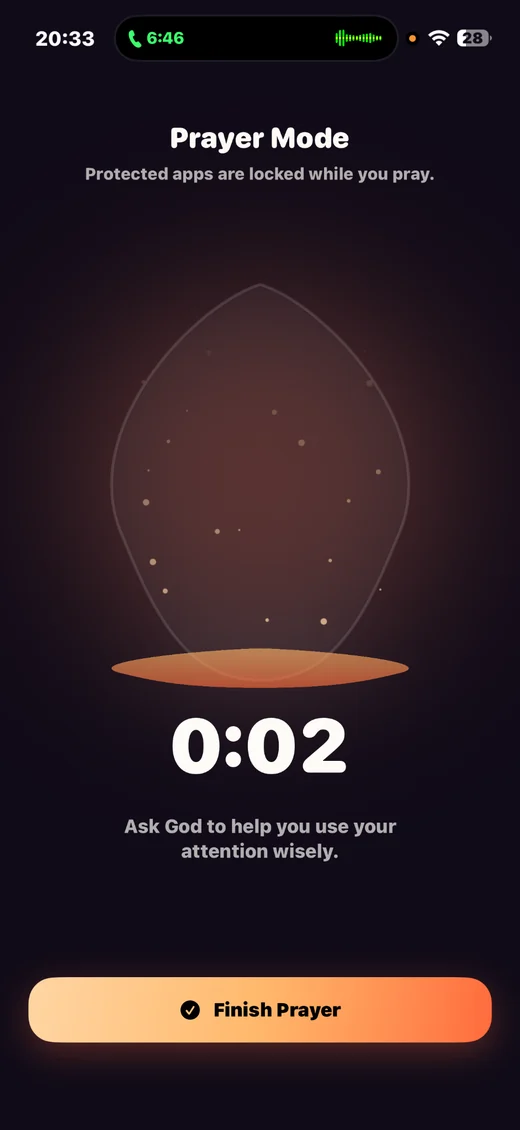 BeforeUScroll Prayer Mode screen